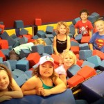 Kids enjoying the foam pit